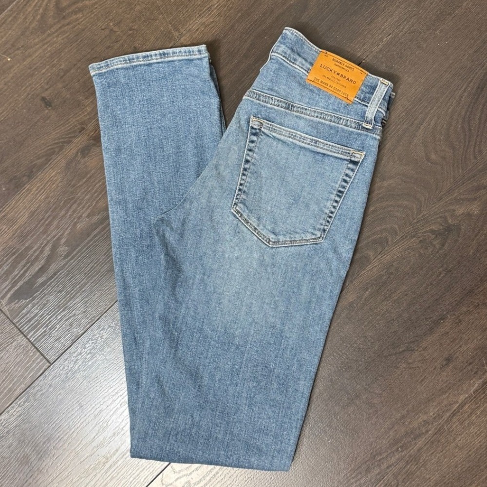 Lucky Brand Brooke Straight Jeans Women 2 26 Blue Byron Wash Stretch Mid‎ Rise
